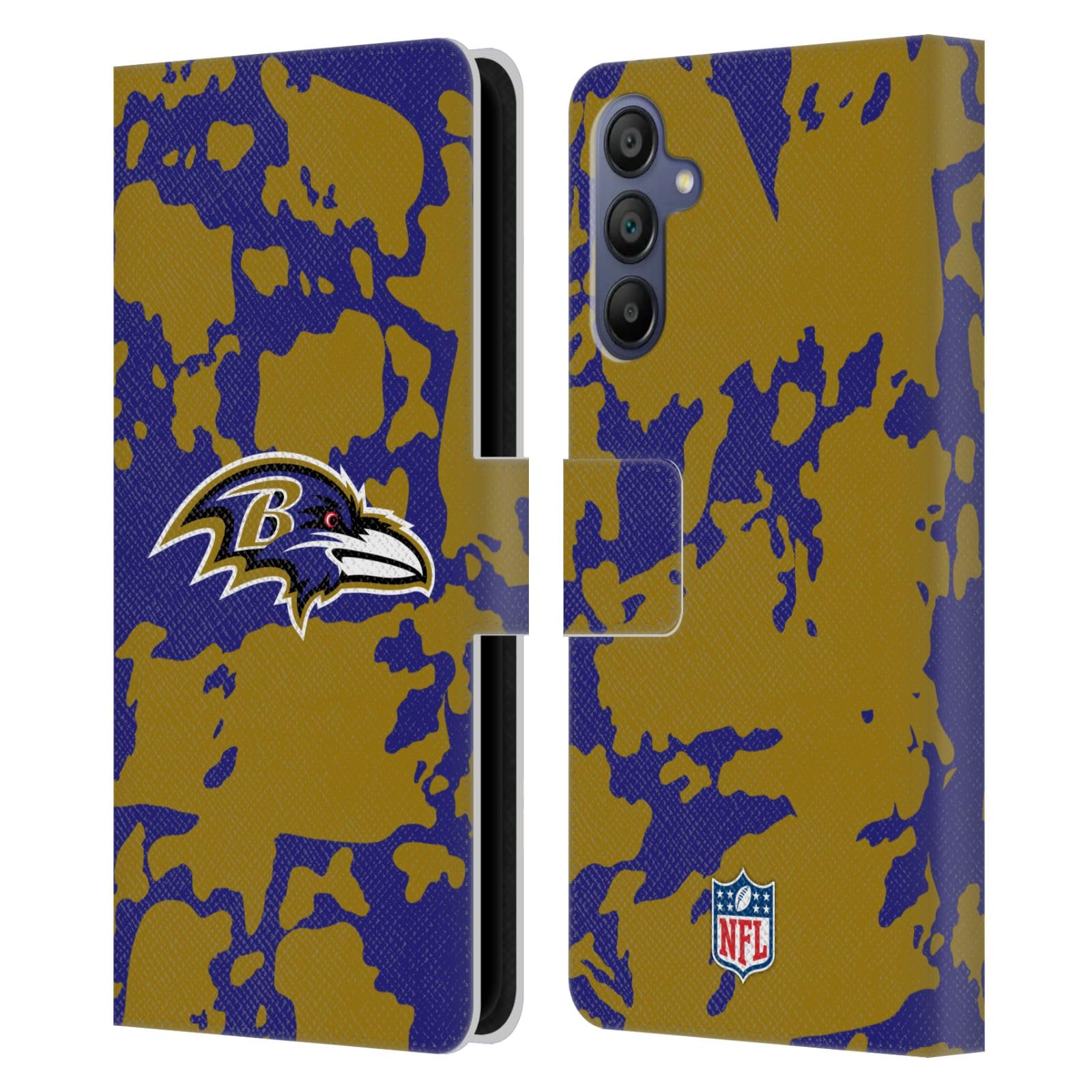 Carcasa Samsung A15 con soporte y tarjetero estampado NFL Ravens 7