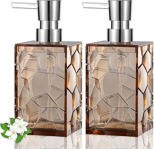 Juego de dispensador de jabón de manos, botellas de plástico acrílico transparente, dispensador de loción recargable para decoración de baño,