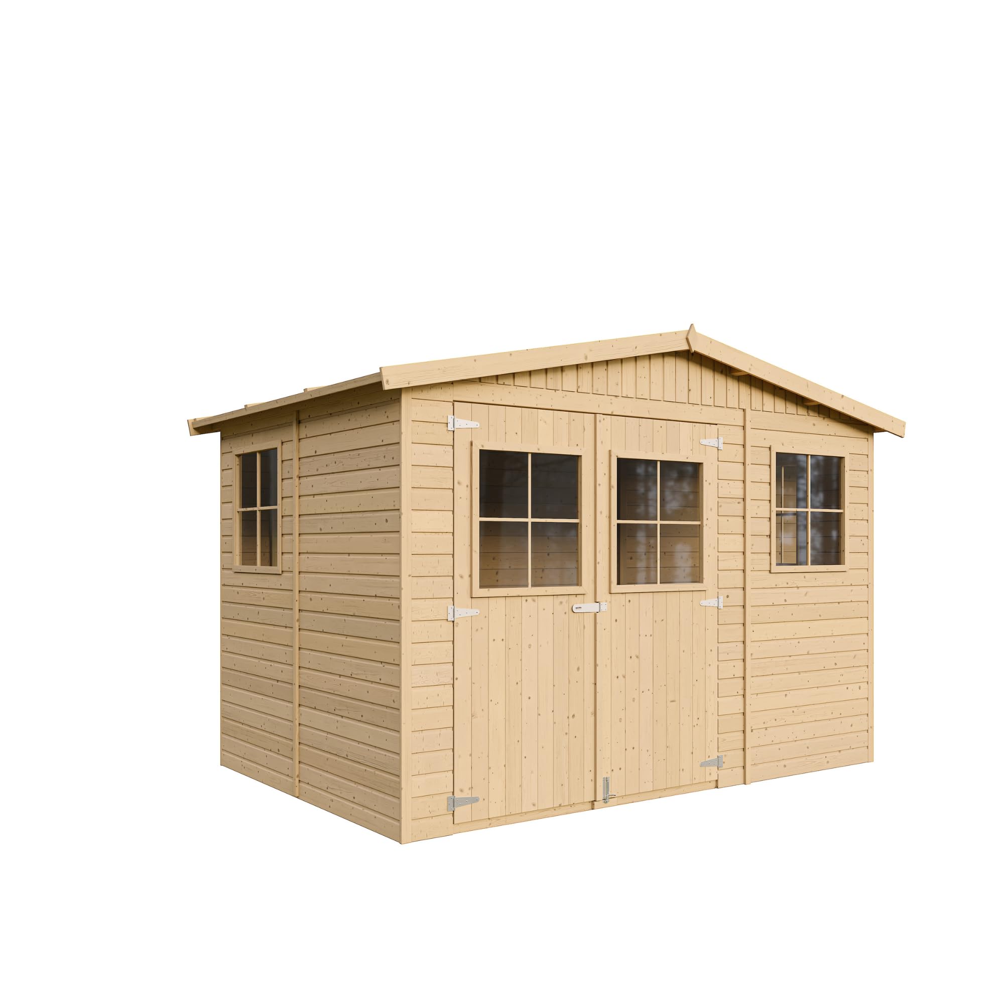 Wooden Garden Shed - A226x324x216cm/6m2 Natural Wood Shed - Garden Workshop - Bicycle, Tool Storage TIMBELA M334