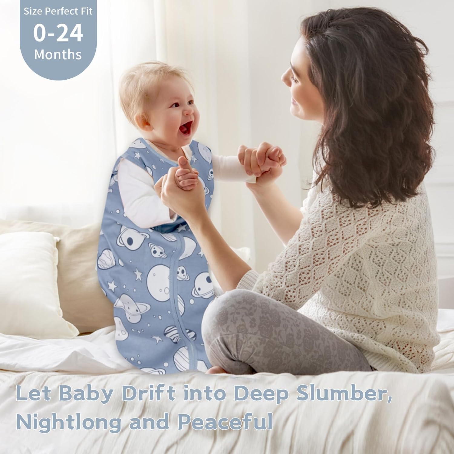 Baby Sleep Sack 6-12 Months,100% Cotton TOG 0.5 Wearable Blanket for Boys and Girls, 3 Pack 2-Way Zipper Lightweight Sleeping Bags for Toddler Newborn Infant - Image 8