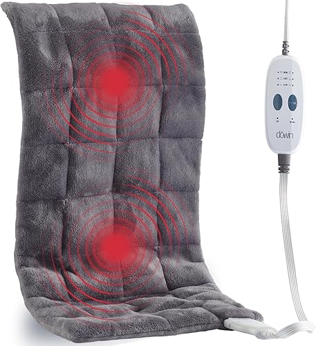 Almohadilla térmica pesada para cuello y hombros, almohadillas térmicas eléctricas de cuerpo completo para espalda con 2 masajeadores, 3 niveles de