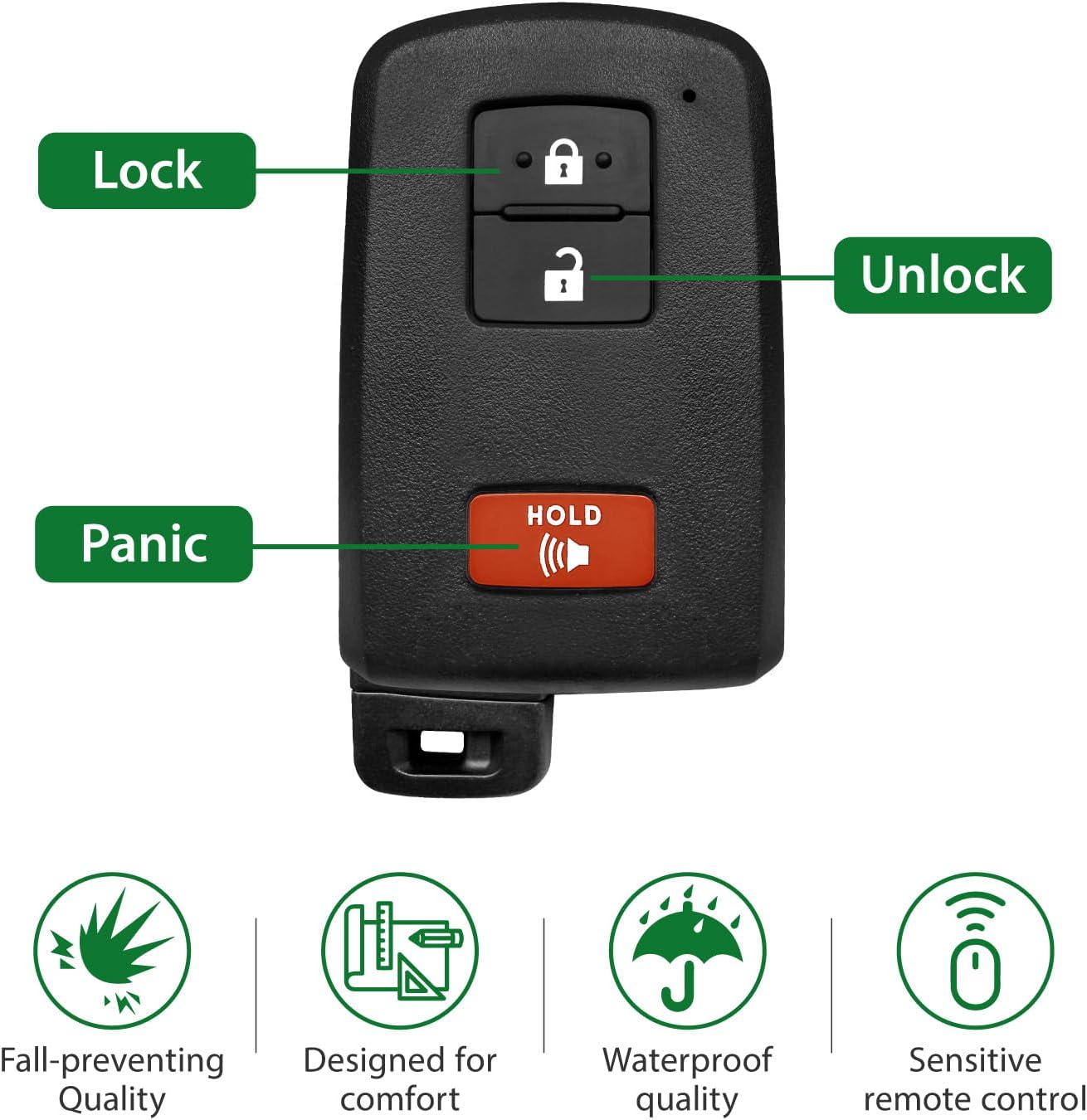 Replacement for 2016 2017 2018 2019 2020 2021 2022 Smart Proximity Toyota 4-Runner Tundra Tacoma Sequoia GNE 231451-0010 Board Key Fob HYQ14FBB 315MHz 3 Buttons