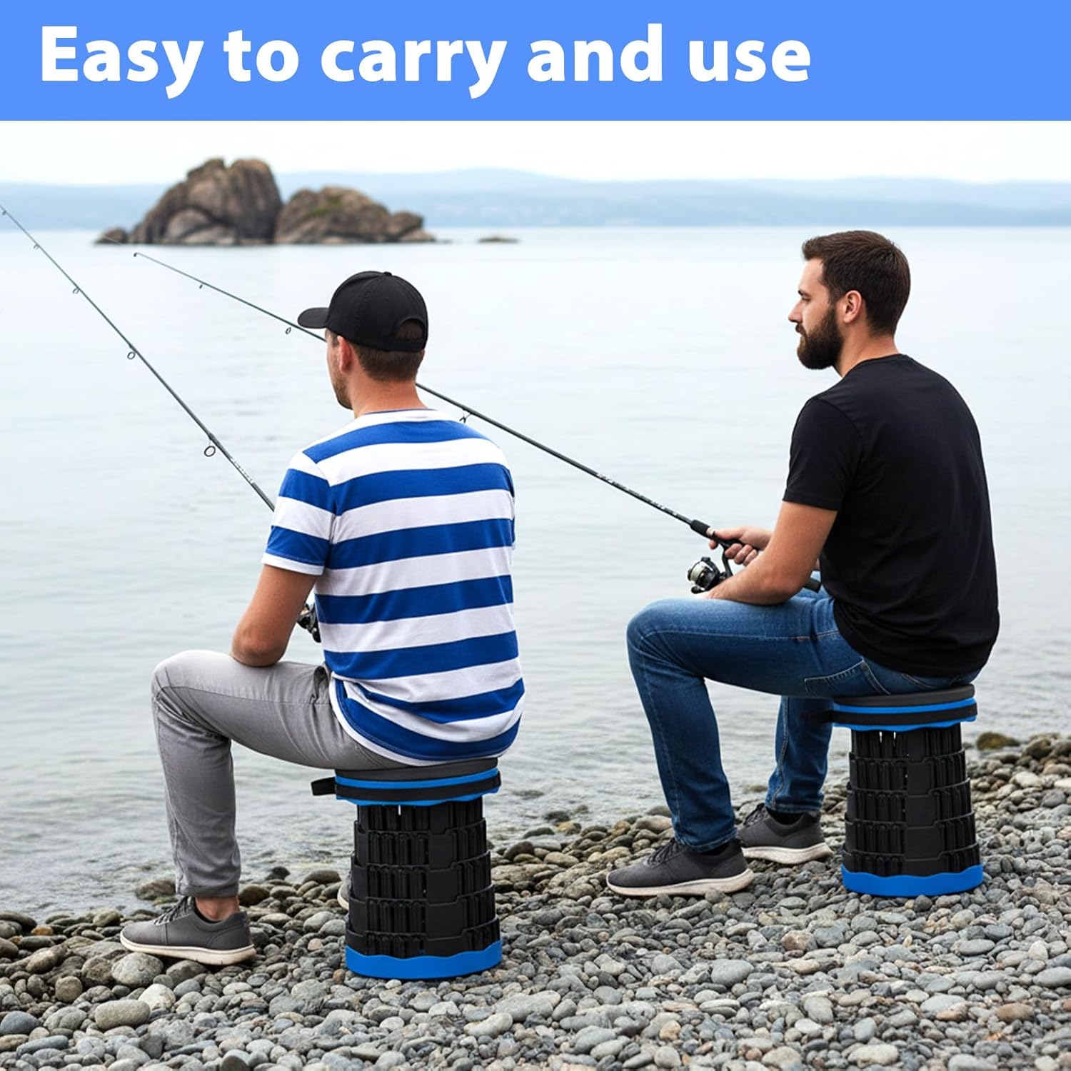 2 PCS Telescopic Stool Cushion, Retractable Folding Stool Cushion Thickened Round Memory Foam Cushions for Retractable Camping Stools with Elastic Strap for Picnics, Travel, Camping and Fishing Stools
