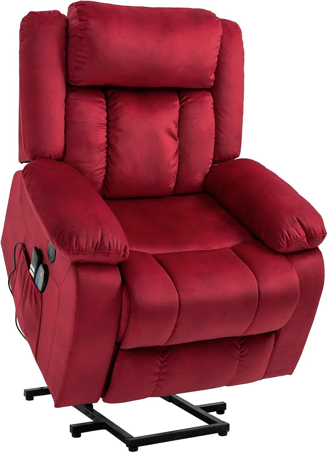 Mecor Power Lift Recliner W/Massage Lift Chair for Elderly w/Adjustable Headrest Massage Recliner Chair with Heating System for Living Room (Red)