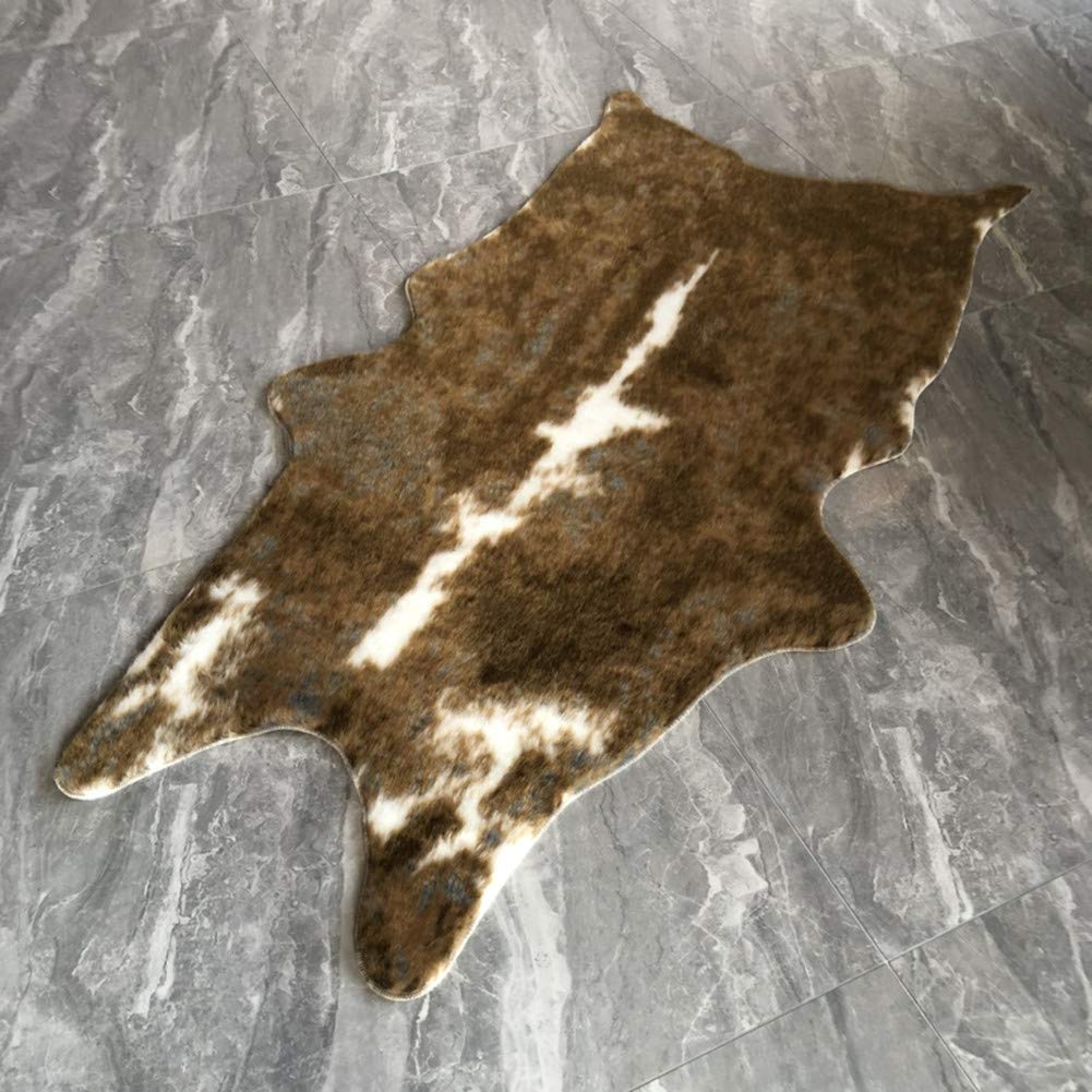 Cowhide Rug 6x2.8 Feet Brown Cow Print Rug Animal Rug Faux Fur Cow Hide Area Rug Carpet Mat for