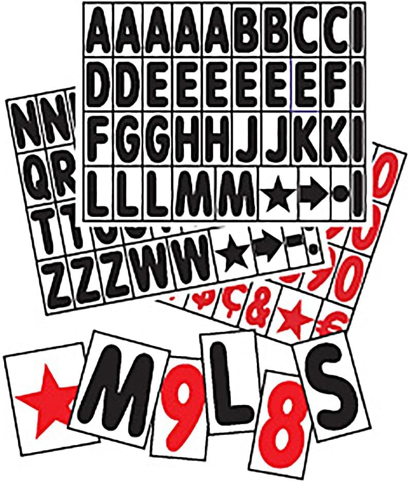 Sidewalk Sign Replacement Letter Set for White Signs, 4 Inch Letters Fit 24x36 Inch Sign Faces
