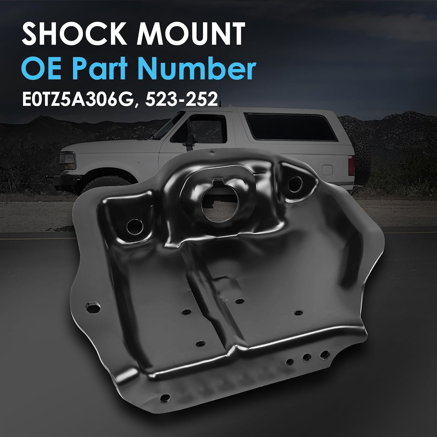 523-252 Front Upper Shock and Strut Mounts Compatible with 1980-1996 Ford Bronco F-150, Suspension Shock Tower Mounting Bracket Right Passenger Side