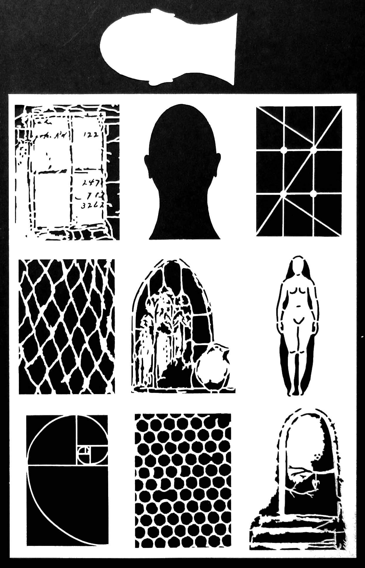 9"x12" ATC Mixup Carriker Stencil by Pam Carriker