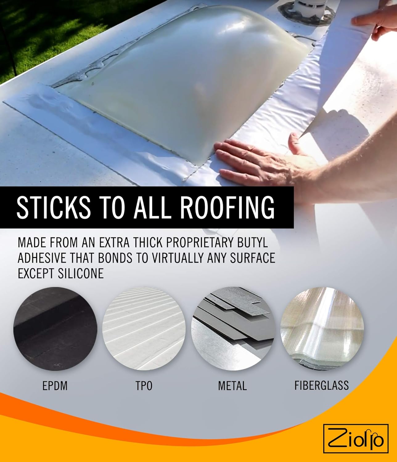 Buy 2 get 3 Ziollo RV Flex Repair Tape - Roof Seam Tape to Seal and Waterproof, Bond to EPDM Rubber with Butyl Sealant, Seal Vents and Skylights on Motorhomes, Trailers, Campers (White, 4-inch x 50 Foot Roll) 🔥 Flash Sale Ziollo RV Flex Repair Tape - Roof Seam Tape to Seal and Waterproof, Bond to EPDM Rubber with Butyl Sealant, Seal Vents and Skylights on Motorhomes, Trailers, Campers (White, 4-inch x 50 Foot Roll)