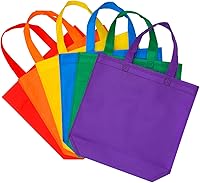 Vista 1 de Aneco 24 Pack Party Non-Woven Gift Bags Reusable Tote Bags in Bulk Rainbow Goody Bag with Handles for Birthday Party Supplies