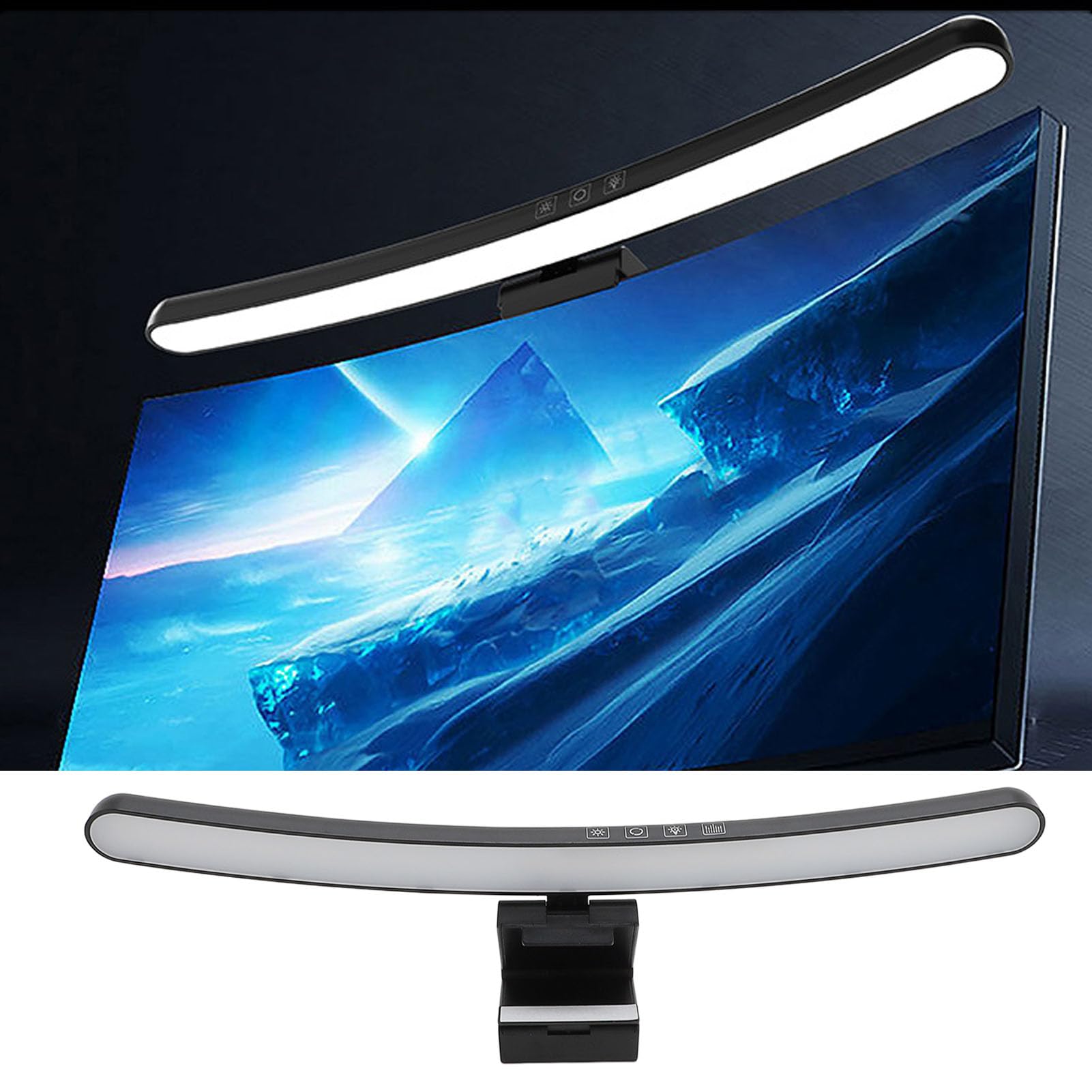 XUMIUZIY Lampada per Monitor Computer, Barra Luminosa per Monitor Curvo con Telecomando, Lampada da Lavoro LED da Lettura USB con 7 Effetti di Luce RGB, Controllo Touch, Cura degli Occhi