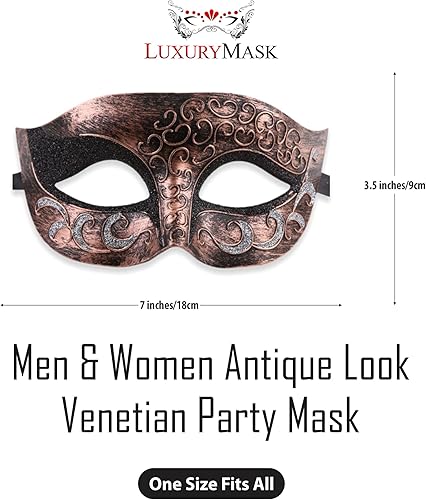 Miniatura 2 de Máscara de mascarada para hombre, máscara de aspecto antiguo para Halloween, fiesta veneciana, fiesta de máscaras y baile de máscaras