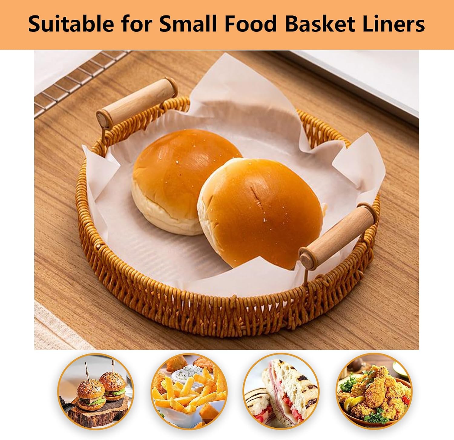 100Pcs 6" x 6" Unbleached Parchment Paper, Burger Patty Paper, Non-Stick Squares Wax Paper Sheets for Seperating Patty, Cookies, Baking, Wrapping Candies