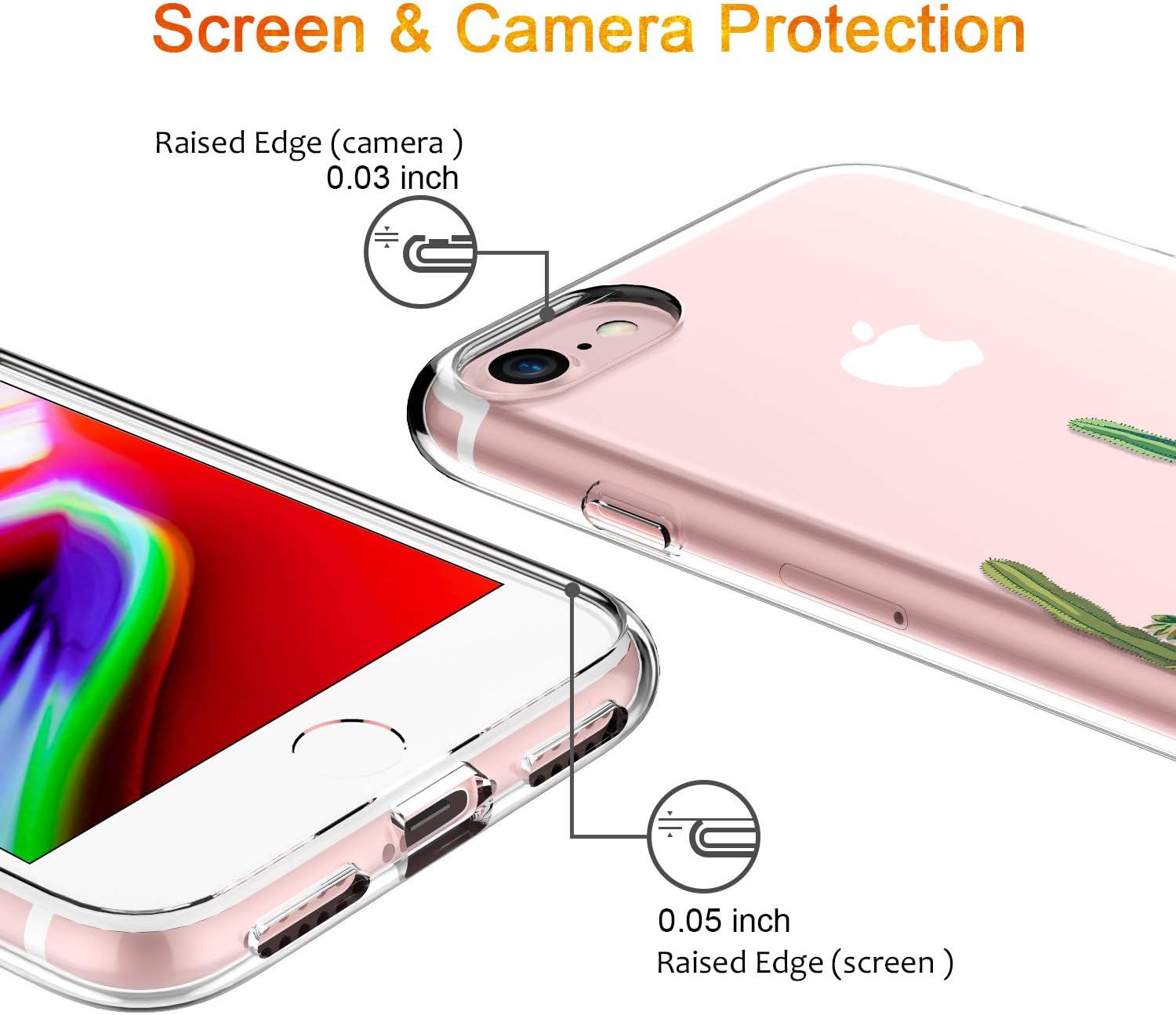 LUMARKE iPhone SE2 Case 2020,iPhone 7 Case,iPhone 8 Clear Case with Design for Girls Women,Soft Rubber Silicone Cover Protective Phone Case for iPhone 7/iPhone 8/New iPhone SE2