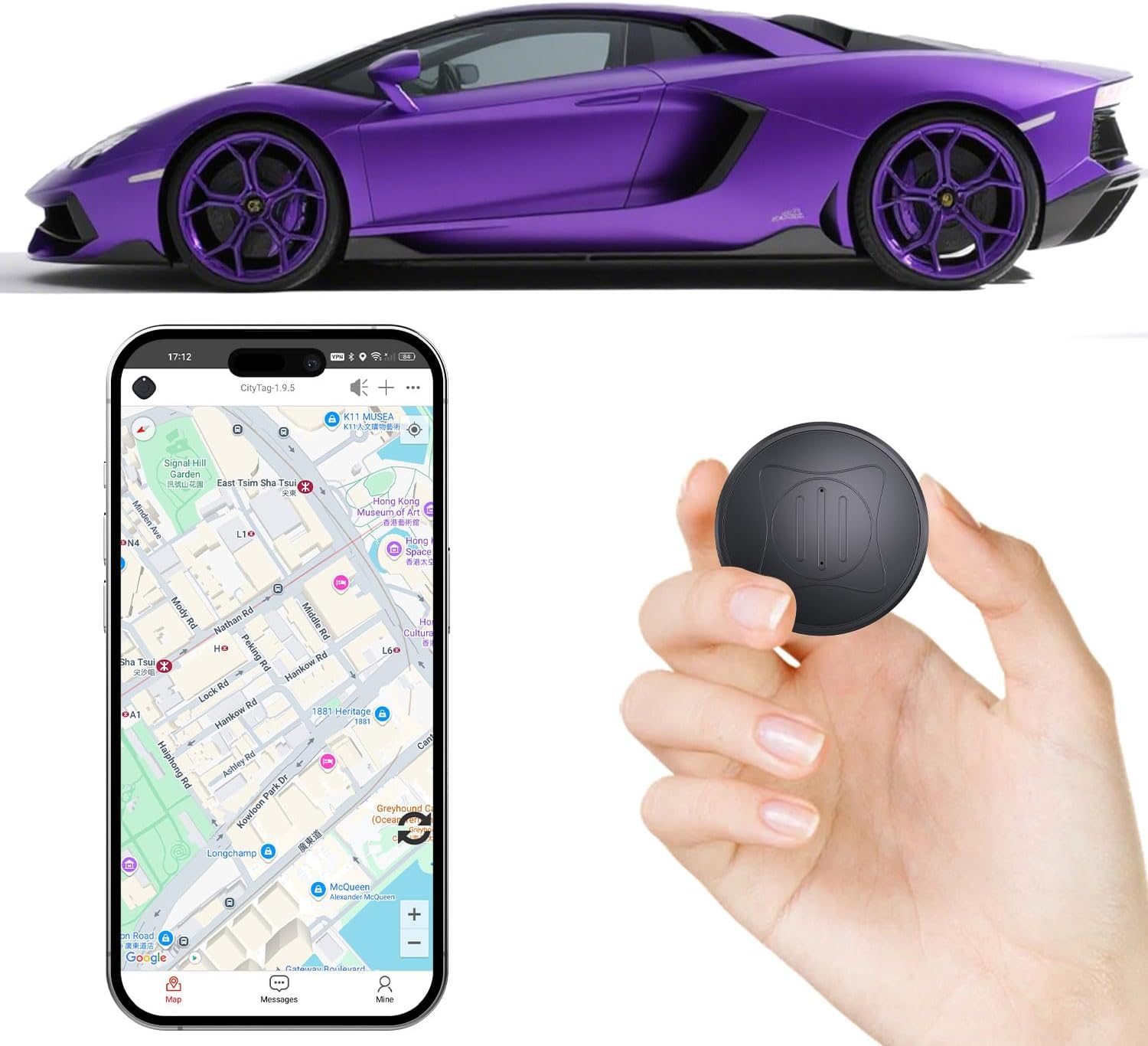 No Subscription/No Monthly Fee GPS Tracker for Vehicles Mini Hidden Car GPS Tracker with Magnetic Case, Compatible with Android and iOS Full Coverage Accurately Locate Vehicles, Elderly