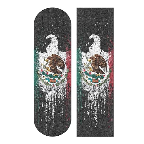 Vista 89 de Abstracto Negro Gris Geométrico Skateboard Grip Tape 33x9inch Papel de lija Longboard Scooter Griptape Diseño antideslizante y anti-desgarro