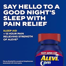 Aleve PM Sleep Aid Plus Pain Reliever Caplets, Naproxen Sodium & Diphenhydramine HCl, Nighttime, 120 Count