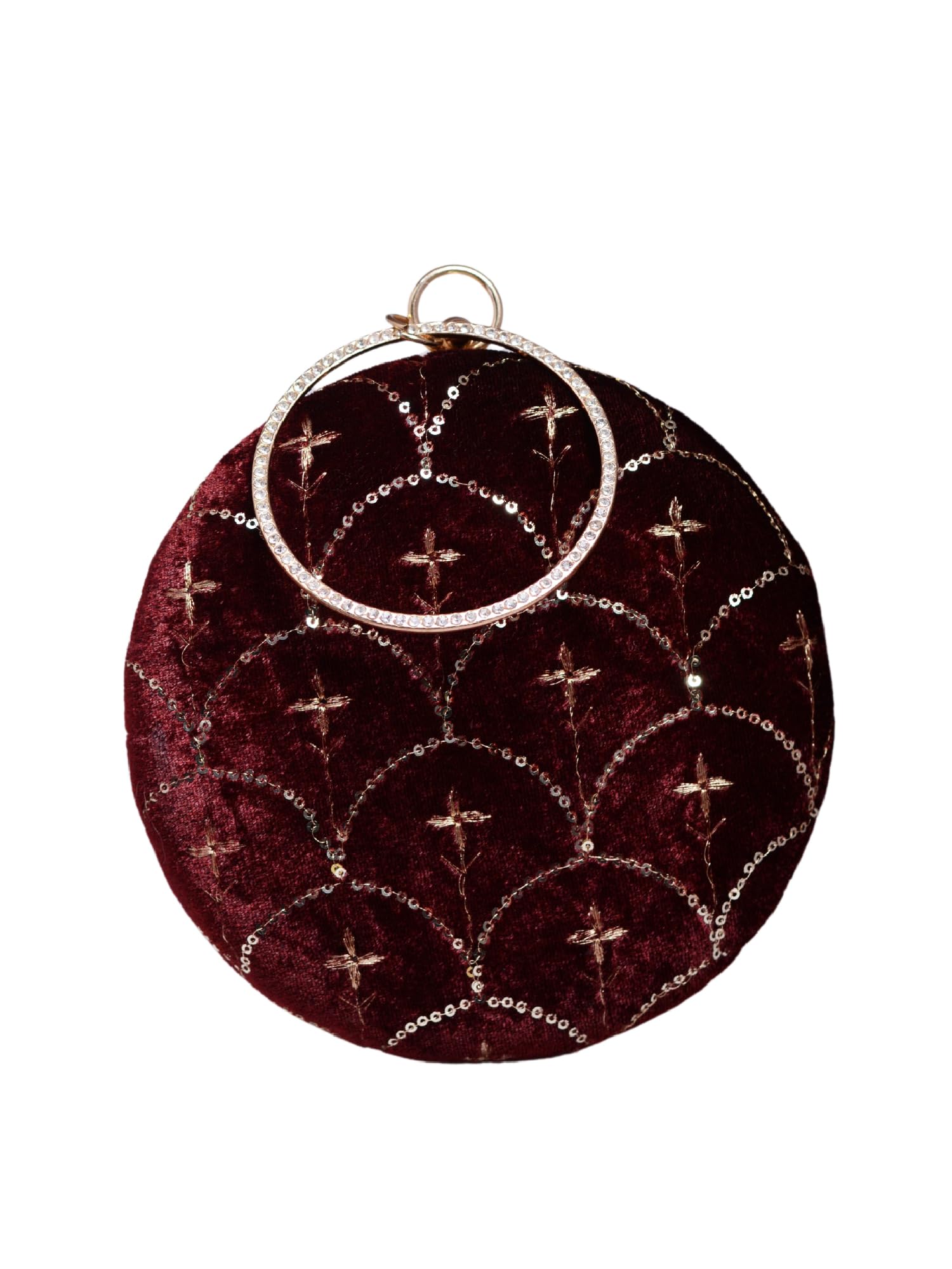 artklim Sequins Embroidery Clutch Bag for Women With Detachable Strap | Wedding Clutch | Bridal Clutch bag | Bridal Purse for Wedding-picture-26