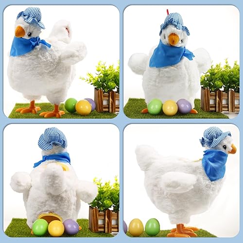 Miniatura 5 de SOMOYA Juguete loco de peluche eléctrico con diseño de huevo para poner pollo, bailando con sonido y música, animales de juguete
