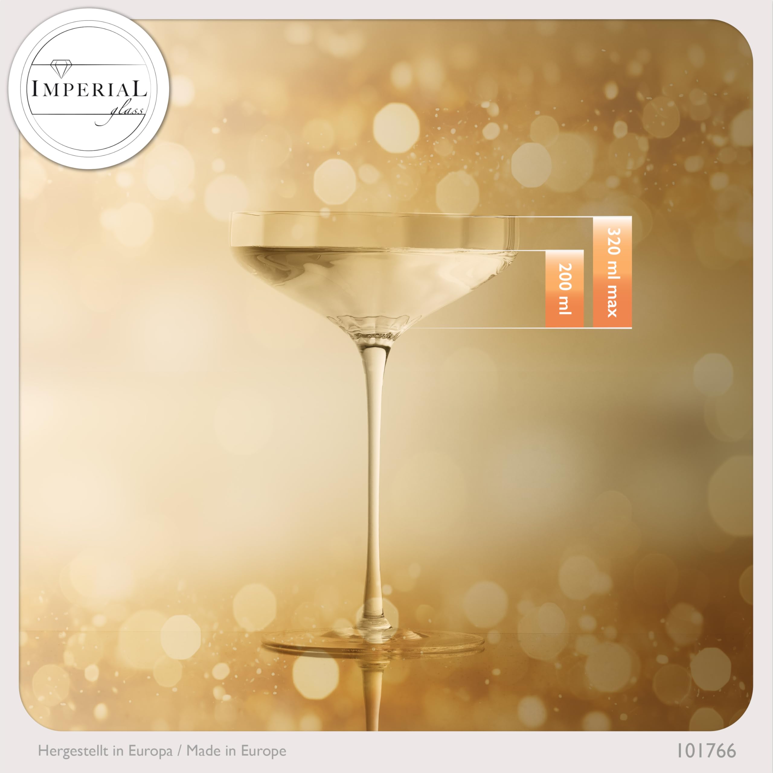 Imperial Lot de 6 flûtes à champagne ondulées 320 ml Cali, en verre Crystalline, fabriquées à la main