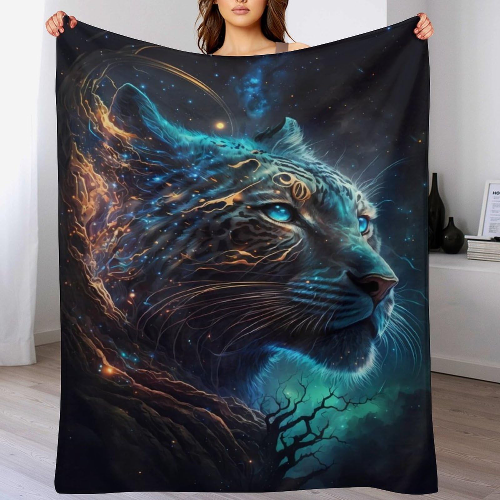 Couverture de salon tigre flanelle plaid plaid jeté de lit et canapé