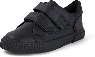 Junior Boy's Tovni Twin Flex Leather School Uniform Shoes, Black, 2.5 UK