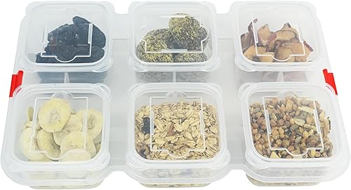 Miniatura 3 de Skywin Bandeja de aperitivos transparente, 6 ranuras divertidas y funcionales, caja de aperitivos fácil de usar y limpiar, fomenta una alimentación