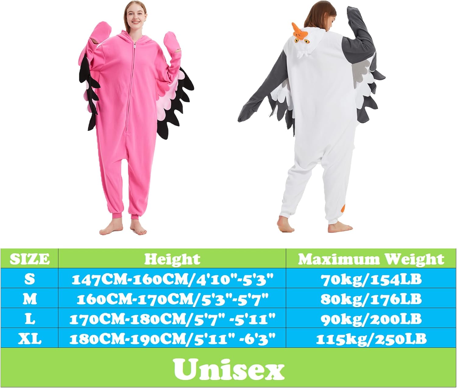 III HHONS Onesie Adult Costume Animal Pajamas Halloween Cosplay Sleepwear for Women/Men - Image 4