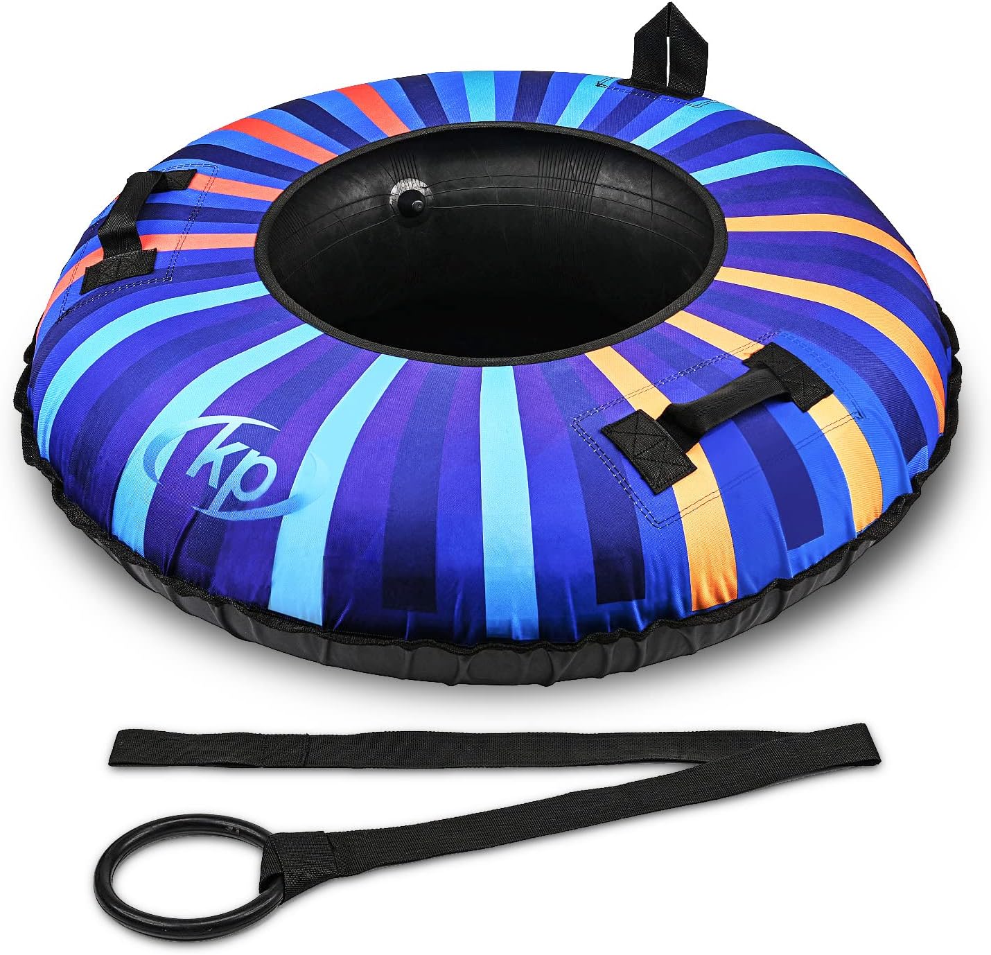 Kuptone Snow Tube Heavy Duty Inflatable 44" Large Snow Sled for Kids and Adults, Towable Sledding Tube with Premium Canvas Cover