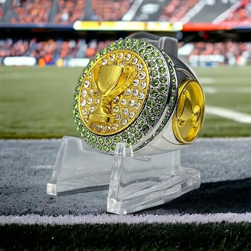 Miniatura 6 de Paquete de 1 o 10 anillos de trofeo de campeonato en piedras de regalo para campeón de torneo o liga