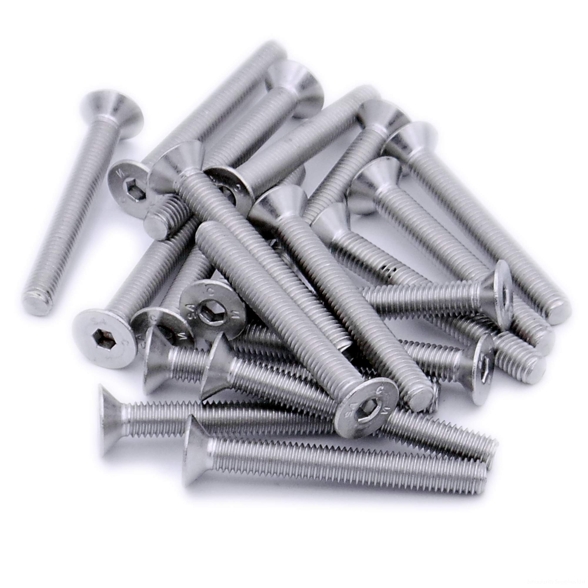 Singularity Supplies Silver M3 (3Mm X 10Mm) Hex Socket Countersunk Machine Screw (Bolt) - Stainless Steel (A2) (Pack Of 20)