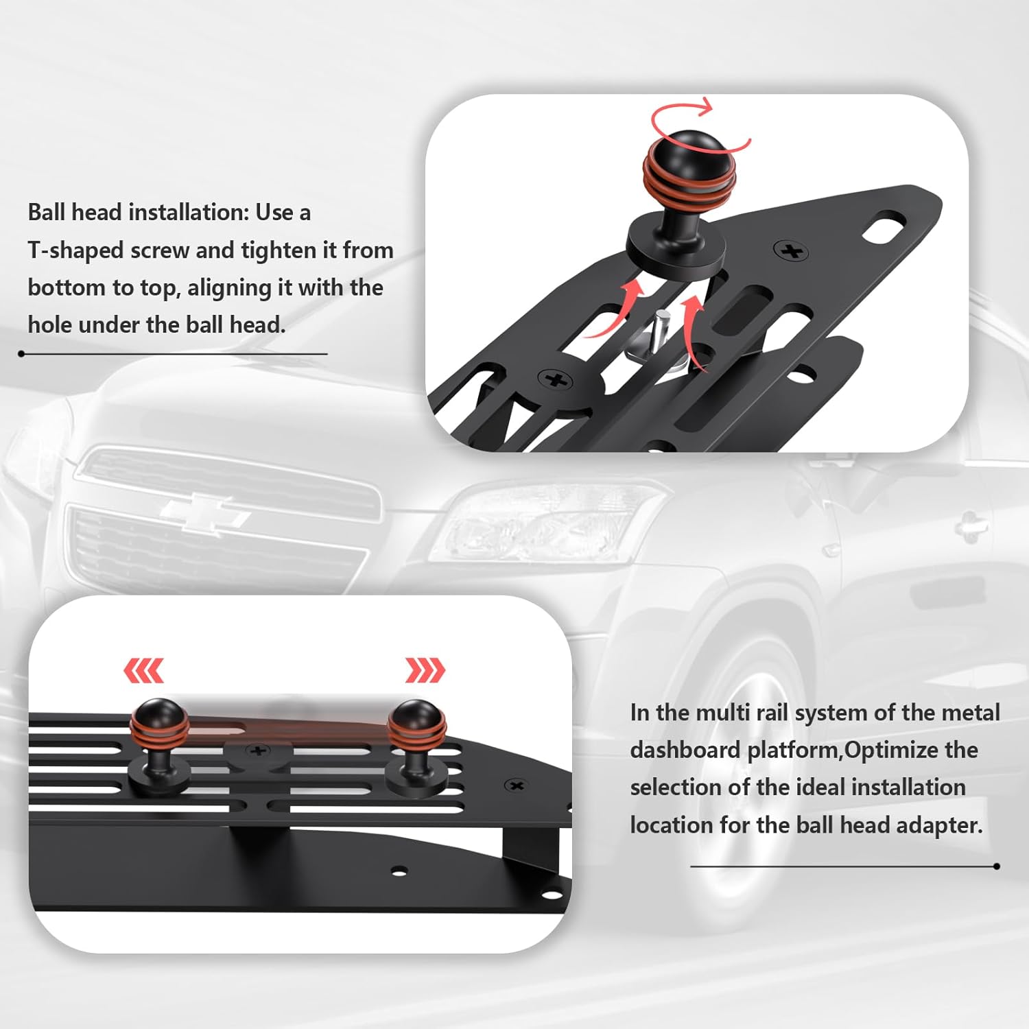 Dash Mounted Holder, Platform Phone Holder,Compatible with 2022+ Chevrolet Silverado & GMC Sierra, with 25mm Ball Head Adapter