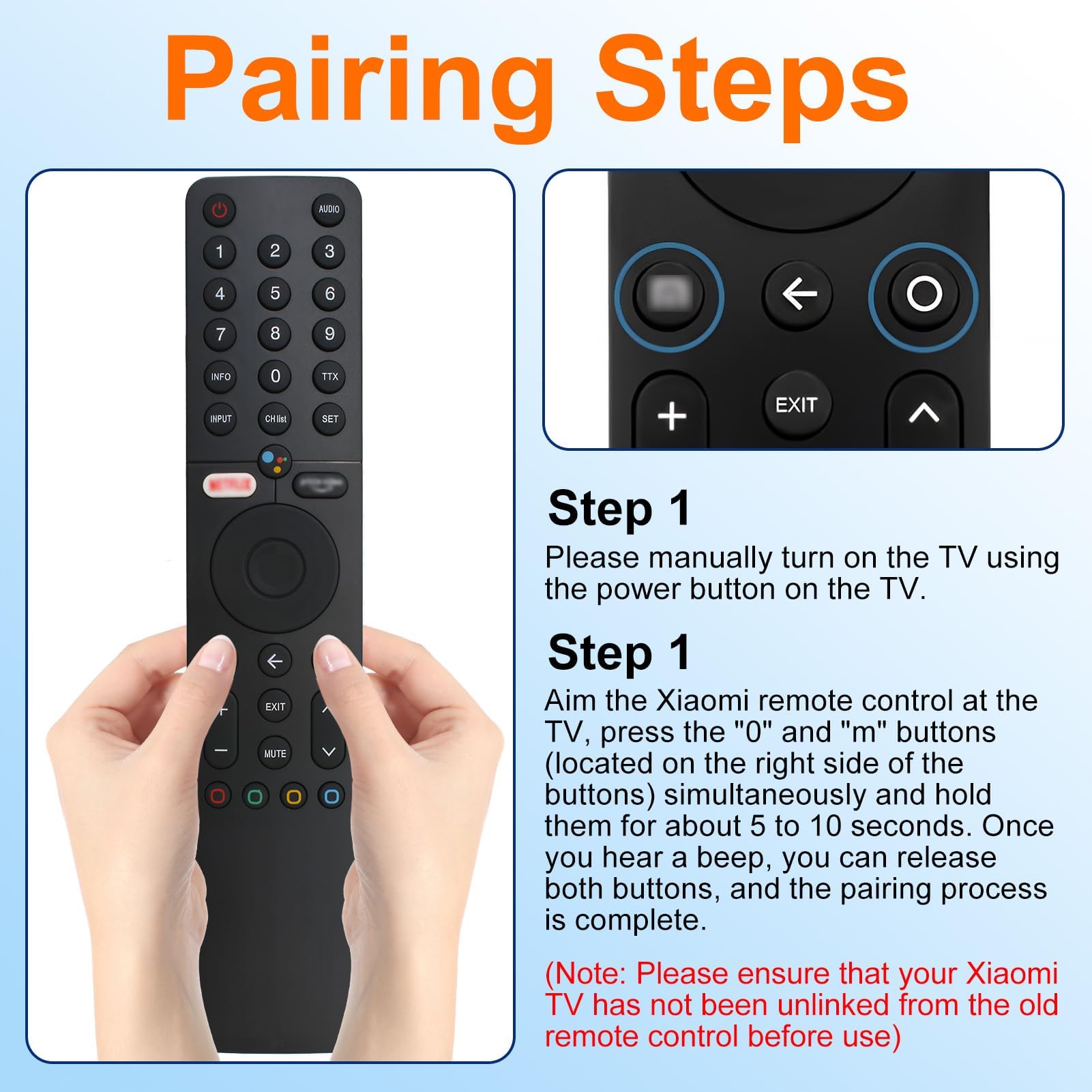 XMRM-19 Adecuado para Xiaomi Mi TV P1/Q1 (32/43/50/55/75) – Bluetooth con Voz, emparejamiento fácil y Botones de Silicona, reemplazo para Smart TV Android L32M6/L43M6/L50M6/L55M6 — view 6