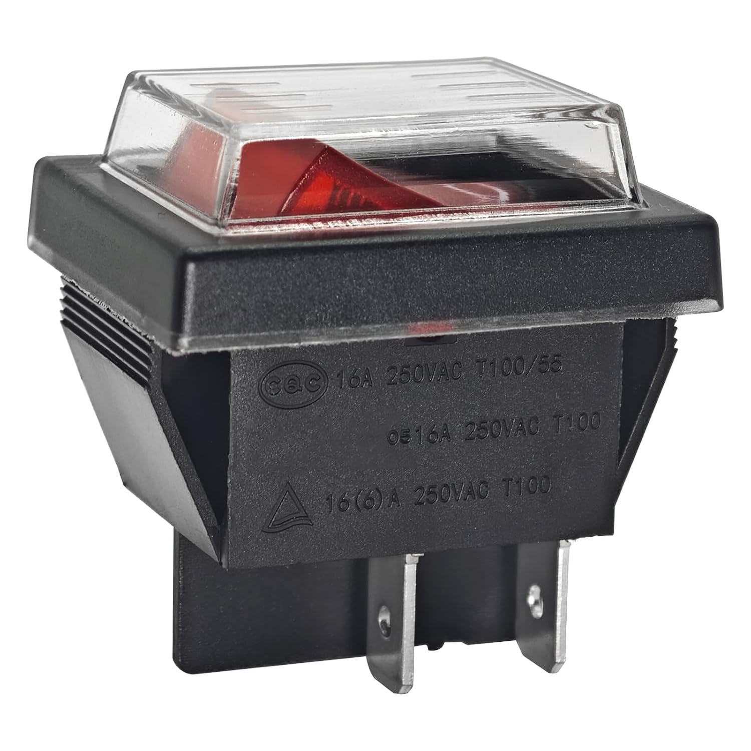 RK1-01 Waterproof Rocker Switch (Pack of 4) ON-Off DPST 4-Pin | Coffee Maker Switch 125/250V 16A Ideal for Boats, Appliances, and Equipment