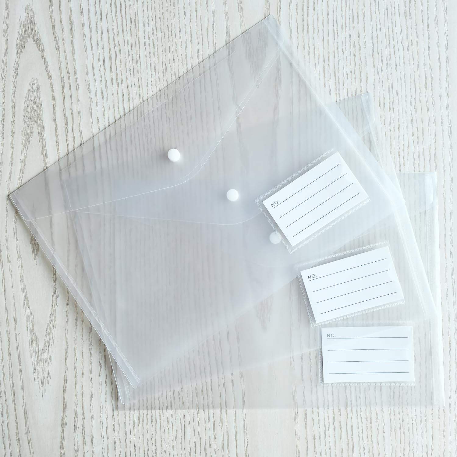 20pcs Plastic Envelopes, Clear Envelopes with Snap Button Closure, A4 Size image 5