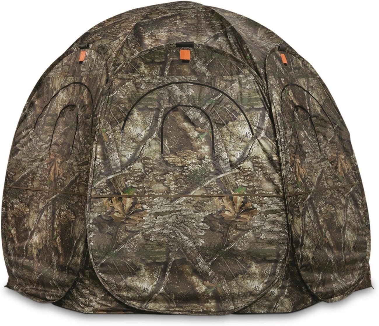 HUNTRITE Super Magnum 6-Panel Spring Steel Hunting Blind; 2 Person Ground Tent for Deer and Turkey Season