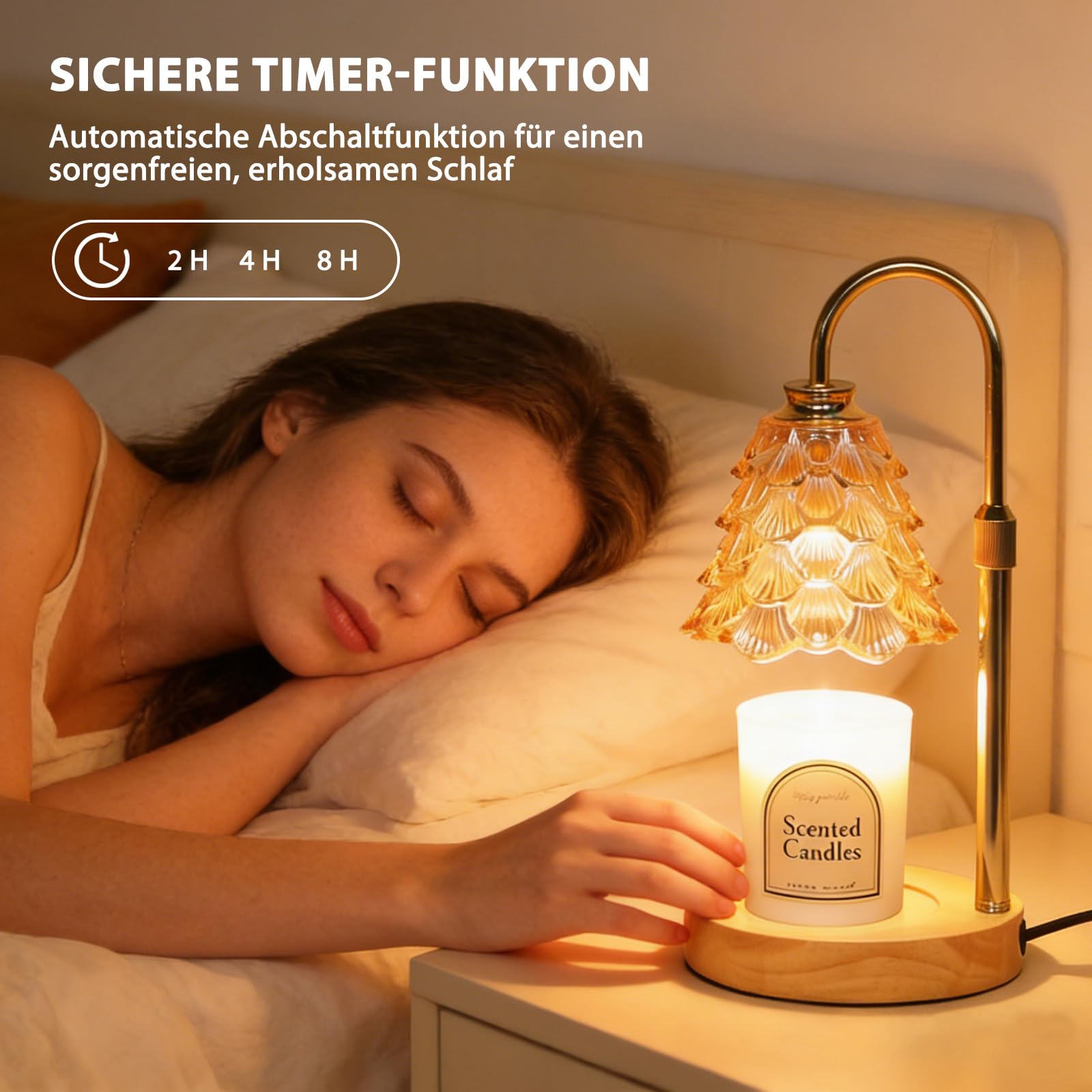 Justup Chauffe-bougie électrique réglable en hauteur - Avec minuterie et 2 ampoules - Pour anniversaire femme - Motif peau de dragon - Doré