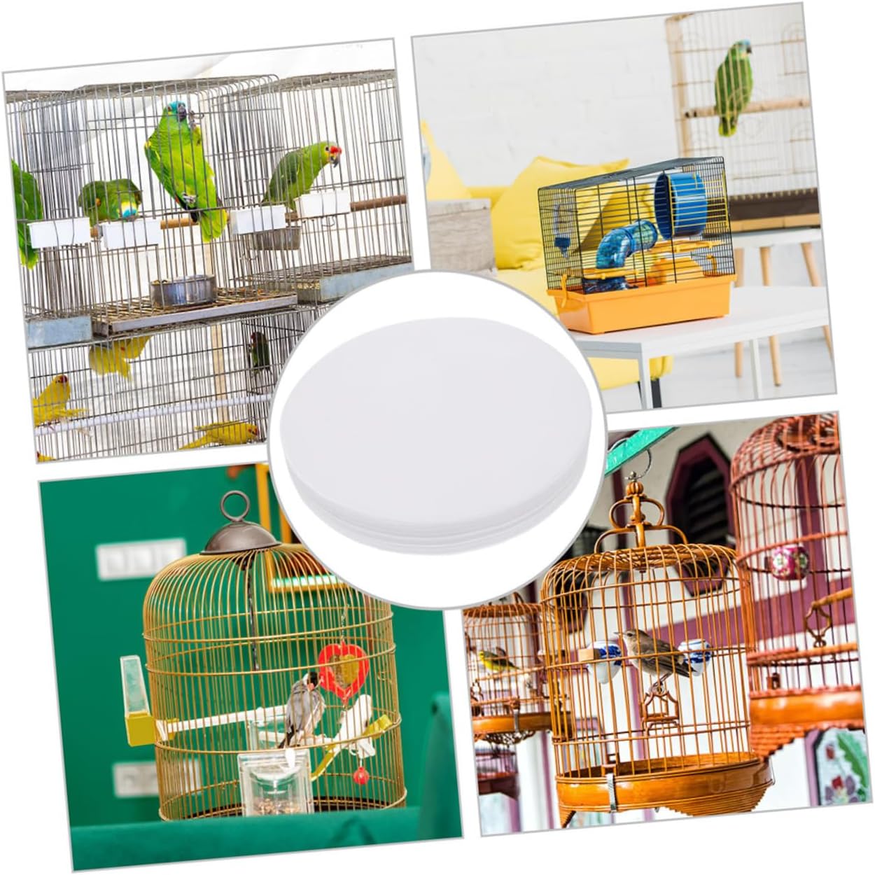 100sheets Bird Cage Liner Paper Thickened Disposable Pads for Parakeets Cockatiels and Parrots Quick Absorption and Tear Resistant Mat for Clean Bird Cages