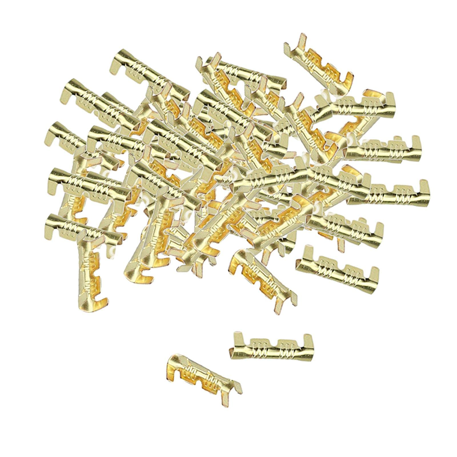 50PCS Brass Crimp Terminals, 0.5–1.5mm² Wire Connector Pins, Small Teeth Open Barrel Crimp Connectors for Electrical Wiring, Cable Harness, Automotive & DIY Electronics-image-30