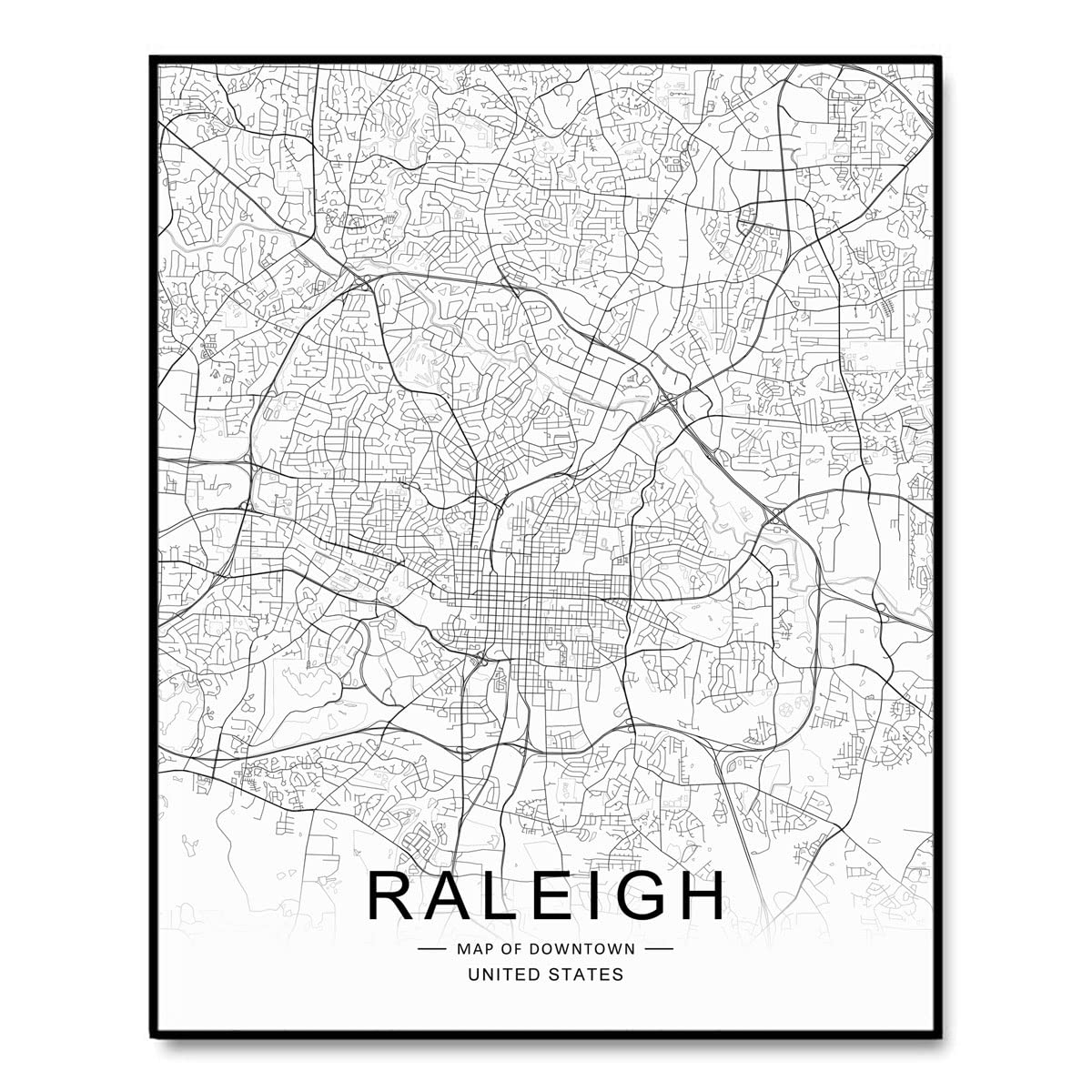 Buy Raleigh NC , Office Art, of Downtown, Raleigh Wall Art, Street