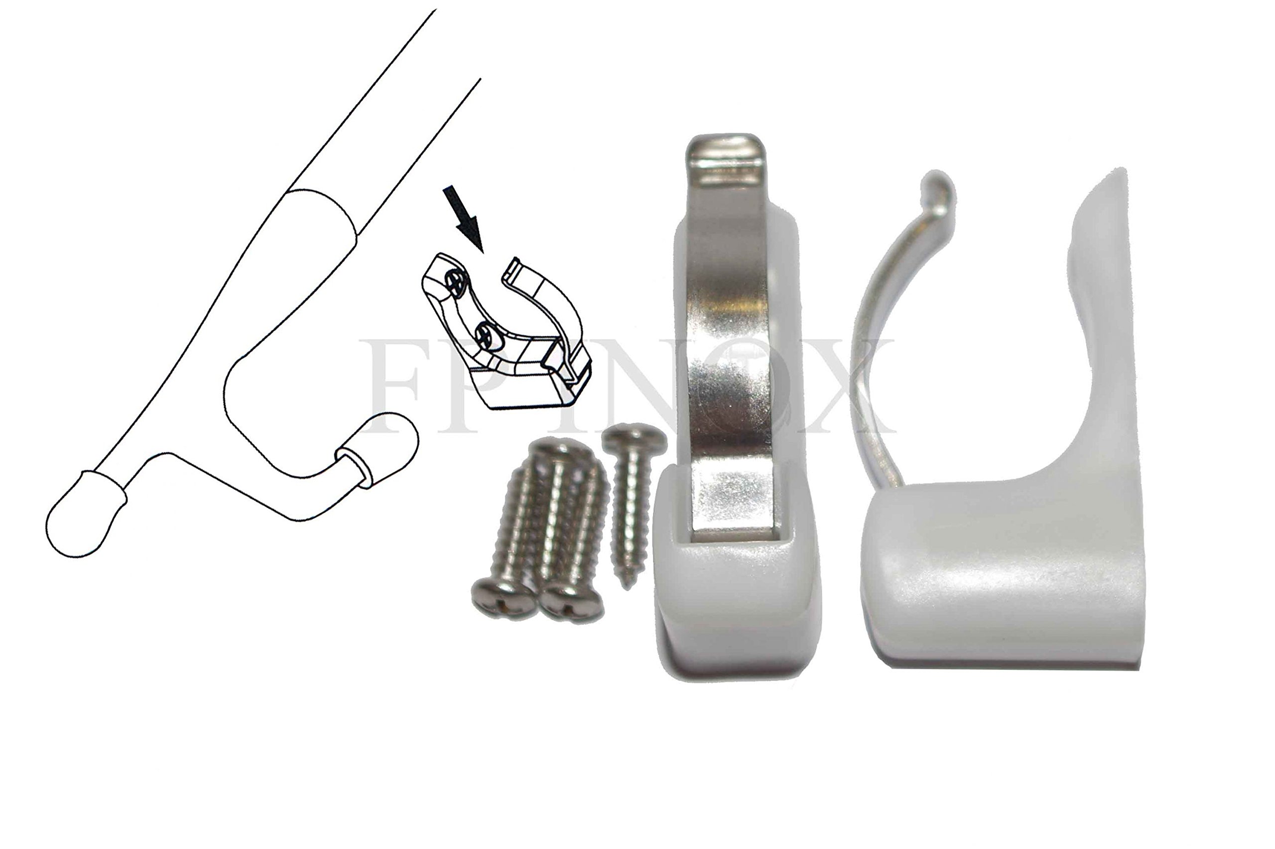 Crochet Clips à Ressort pour Fixation des Gaffes (La Paire)