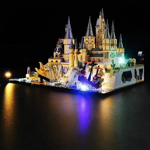 Miniatura 8 de Kit de iluminación LED para Lego Harry Potter Hogwarts Castle and Grounds 76419, luz LED compatible con modelos de bloques de construcción Lego