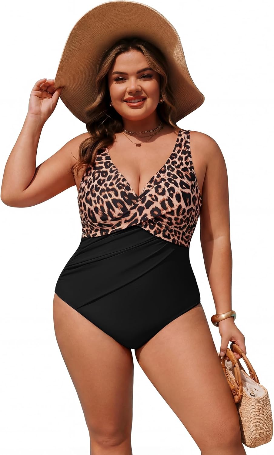 Hanna Nikole Womens Plus Size One Piece Swimsuit, Tummy Control Bathing Suit, Full Coverage Swimwear 2026