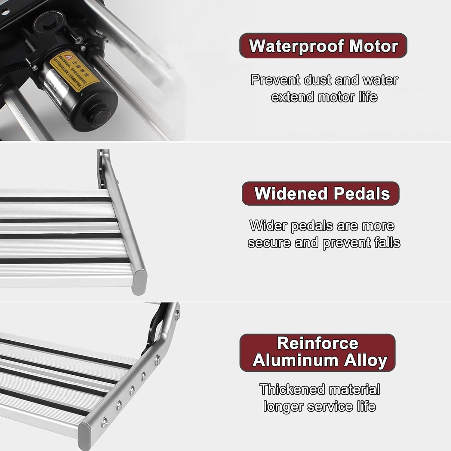 Rv Entry S Electric Automatic Camper S Assembly, Aluminum Alloy Ladder, Anti-Slip S with Led Light, Easy to Install,One Color-12V Double Layer