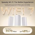 Tenda BE3600 Dual-Band WiFi 7 Mesh System – Supports 160+ Devices, 3*Full Gigabit Ports, MLO, 4K-QAM, Seamless Roaming, VPN, Internet Backhaul - ME3 Pro (1-Pack)