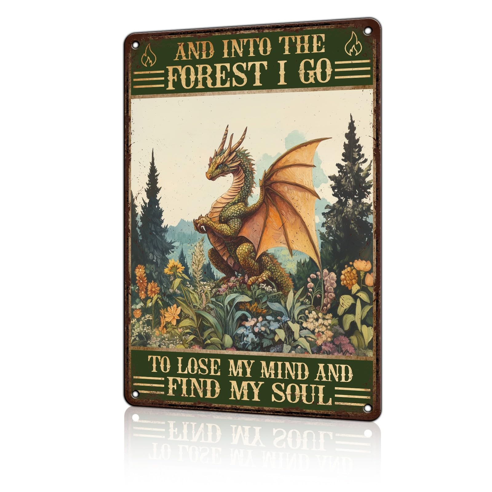 Anceky Aluminum Metal Signs And Into The I Go to Lose My Mind and Find My Soul Tin Sign for Home Kitchen Retro Decor Yard Garden Outdoor 12×8 Inch