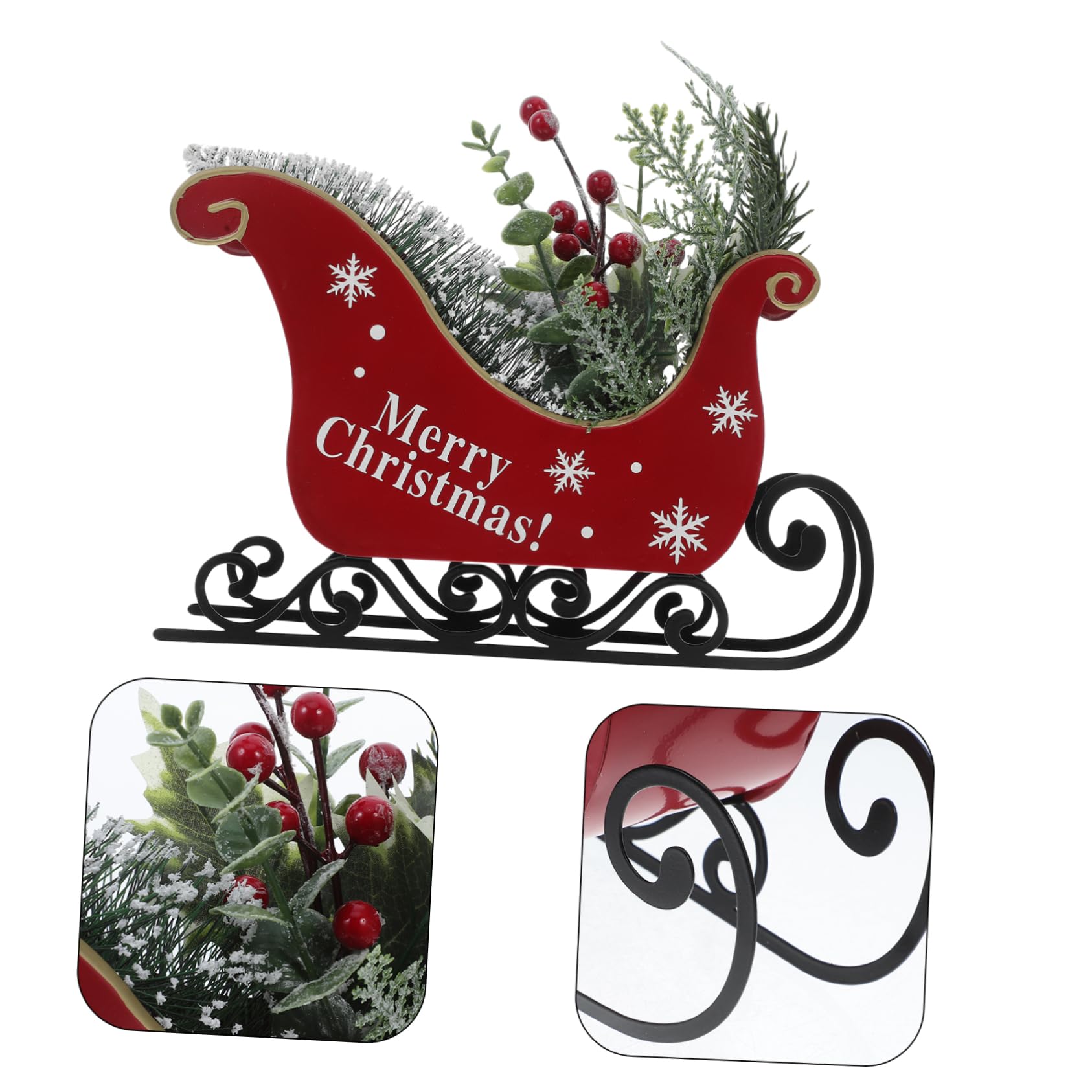 Decoración navideña, Trineo navideño, decoración de Mesa, Adorno navideño Artesanal para decoración del hogar, Centro de Mesa navideño para mesas y estantes, Material Seguro, diseñ
