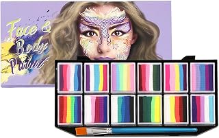 Facepaint Makeup Kit, 12 Color Cosplay, Makeup Palette | 110g Body Paint for Halloween, Cosplay, Parties, Theater, Stage, Long-Lasting Design
