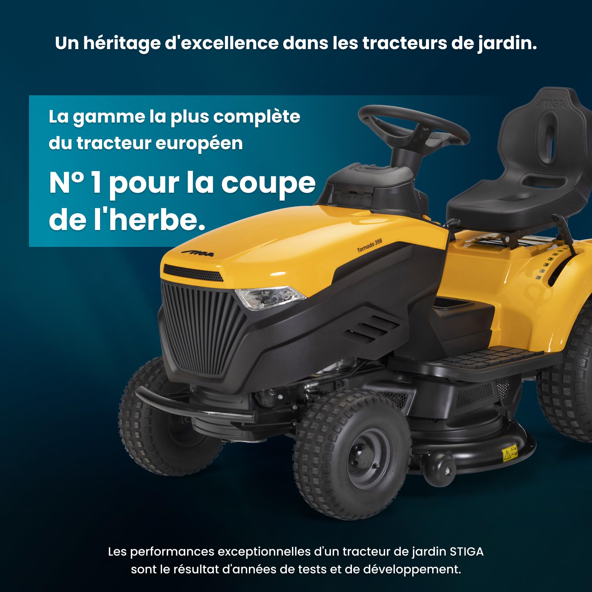 STIGA Tornado 398 Tondeuse Autoportée, 432 cm³, 98 cm – Transmission Hydrostatique, Éjection Latérale – Pelouses jusqu'à 5 000 m²