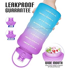 HydroPal 1 Gallon Water Bottles with Straw, 128 oz Water Bottle BPA Free Innovative 2-IN-1 Lid Gym Bottle with Times to Drink Motivational, Large for Sports Fitness Camping Water Jug 13.8X5.5 inch